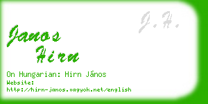 janos hirn business card